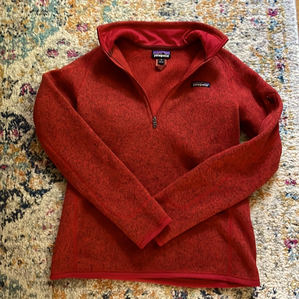 Red Patagonia pullover sweater